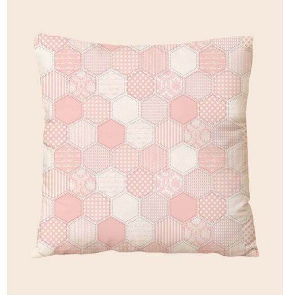 Pink Patchwork Pillow Cover - Picture 1 of 5